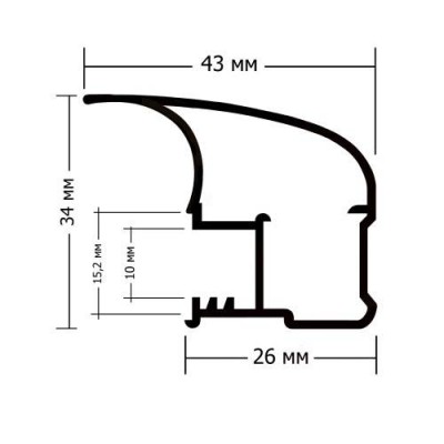 Профиль вертикальный ассиметричный Люкс ВИШНЯ 5,4м