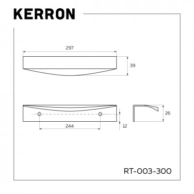 10732 Ручка торцевая 300мм  матовый хром RT-003-300 SC