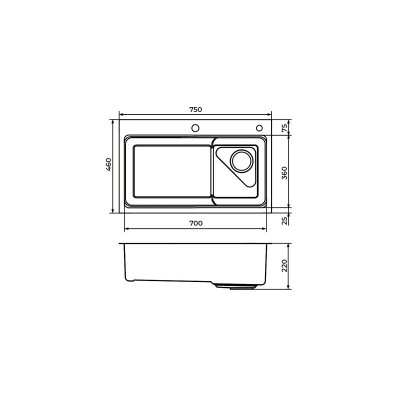 20577 Кухонная мойка Кухонная мойка PR 7546 ARCHITECT ГРАФИТ