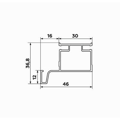 30379 Профиль верткальный для кухонных баз промежуточный "C" ARCH белый глянец 6 м