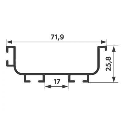 000121 Профиль для кухонных баз "С" COMBI 4,2м хром 