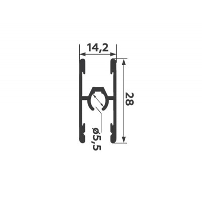 00071 Профиль двустор со стяжкой 28 мм шамп мат 5,9